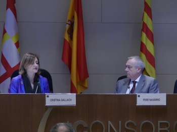 la alta comisionada de la agenda 2030, cristina gallach, ofrece una conferencia en el consorci de la zona franca